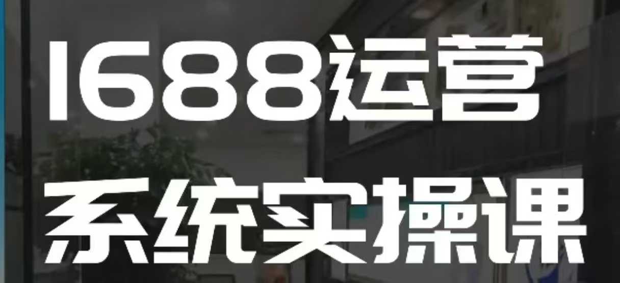 1688高阶运营系统实操课，快速掌握1688店铺运营的核心玩法-数码之翼