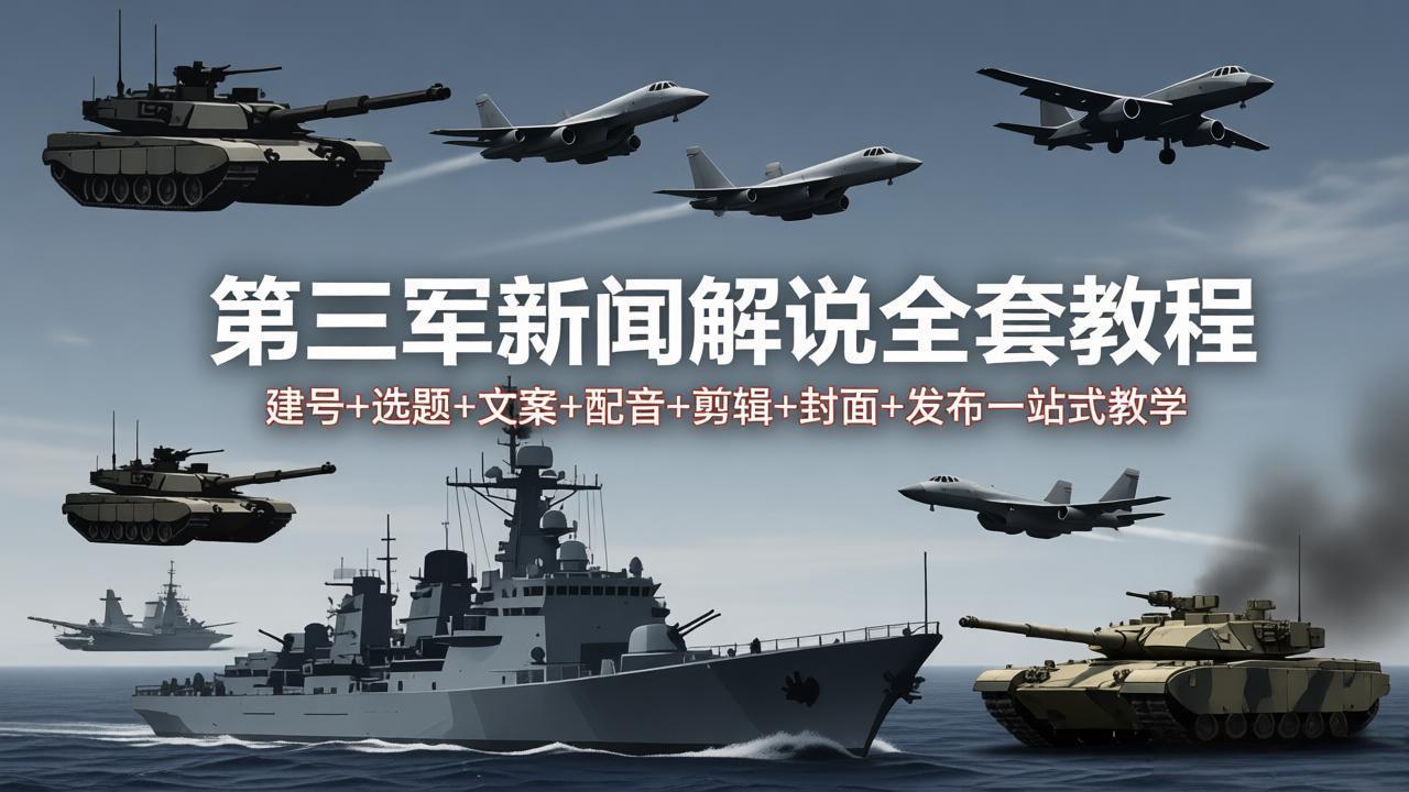 第三军迷新闻解说全套教程：建号+选题+文案+配音+剪辑+封面+发布一站式教学-数码之翼