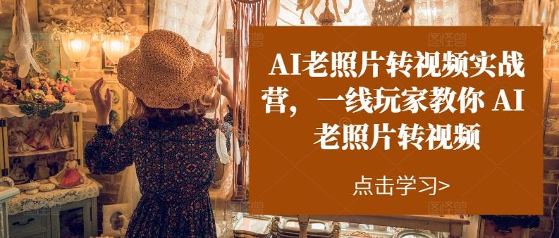 AI老照片转视频实战营，一线玩家教你AI老照片转视频-数码之翼
