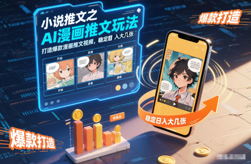 小说推文之AI漫画推文玩法，打造爆款漫画推文视频，稳定日入大几张-数码之翼