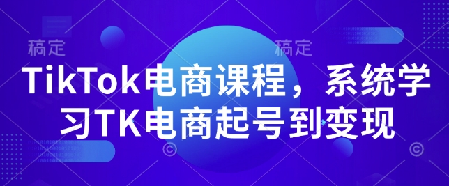 TikTok电商课程，​系统学习TK电商起号到变现-数码之翼