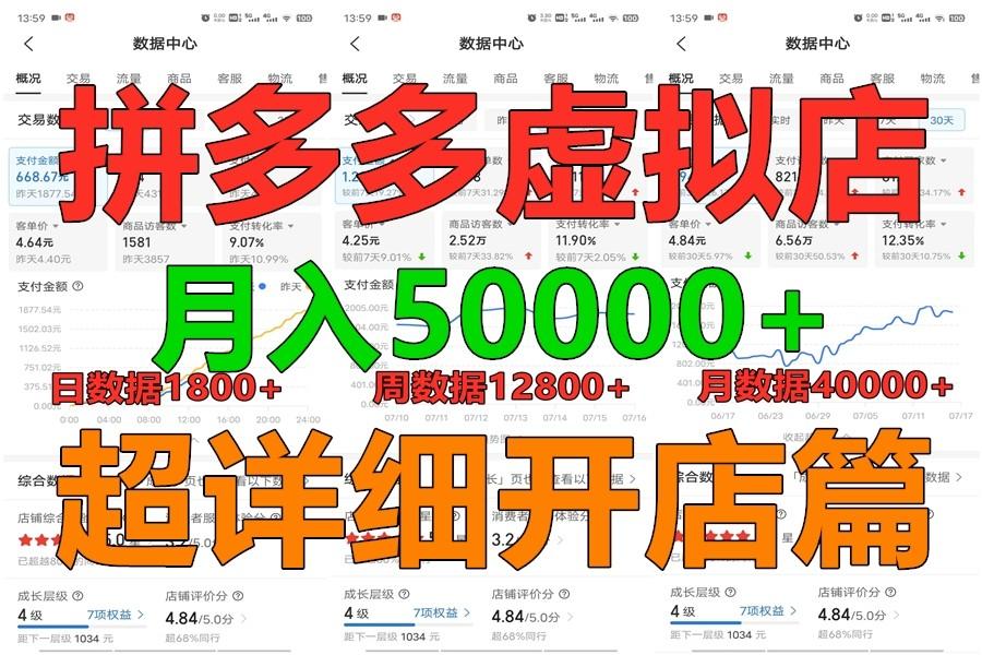 拼多多虚拟电商训练营月入40000+你也行，暴利稳定长久，副业首选-数码之翼