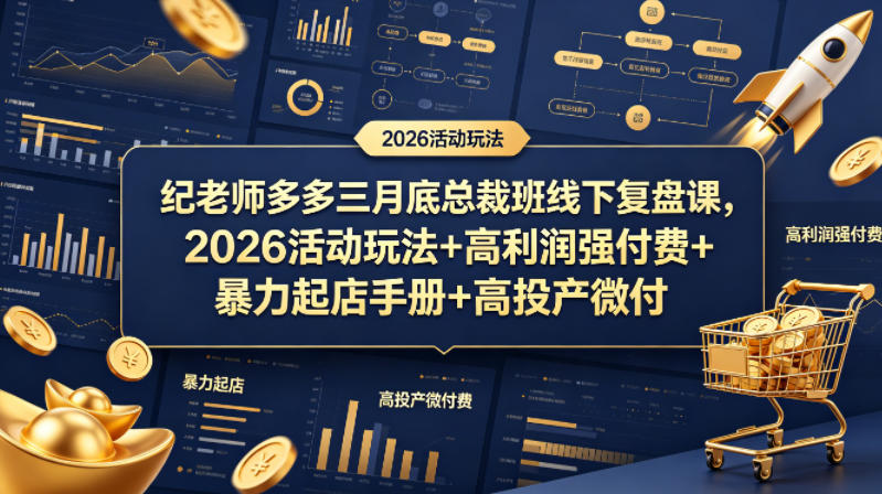 纪老师多多三月底总裁班线下复盘课，2026活动玩法+高利润强付费+暴力起店手册+高投产微付费-数码之翼