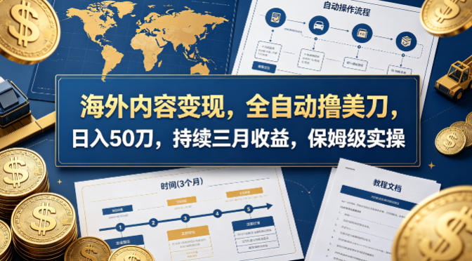 海外内容变现，全自动撸美刀，日入50刀，持续三月收益，保姆级实操【揭秘】-数码之翼