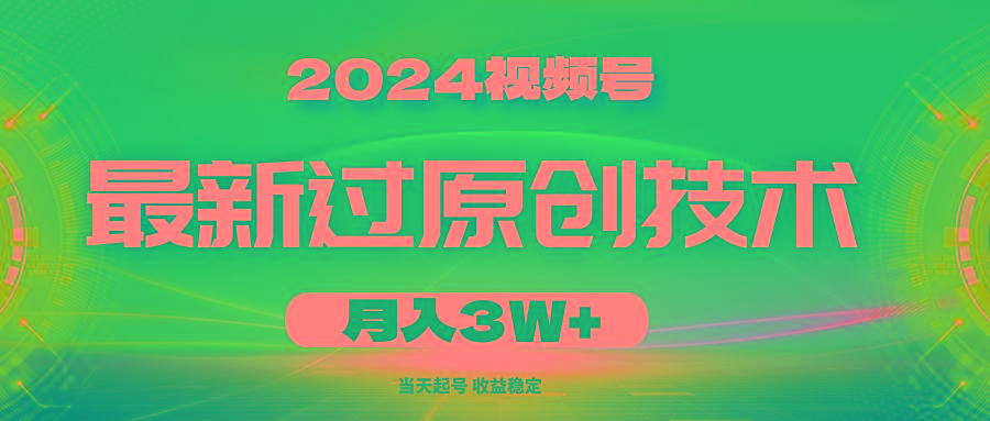 2024视频号最新过原创技术，当天起号，收益稳定，月入3W+-数码之翼