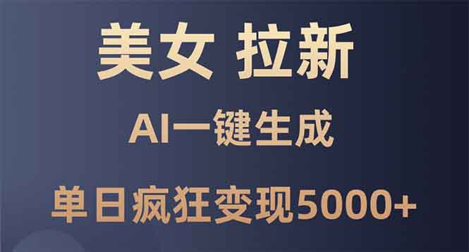 美女暴力拉新，通过AI一键生成，单日疯狂变现5000+，纯小白一学就会！-数码之翼
