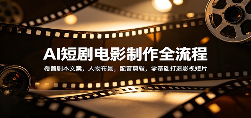 AI短剧电影制作全流程：覆盖剧本文案，人物布景，配音剪辑，零基础打造影视短片-数码之翼