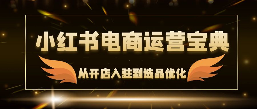 小红书电商运营宝典：从开店入驻到选品优化，一站式解决你的电商难题-数码之翼