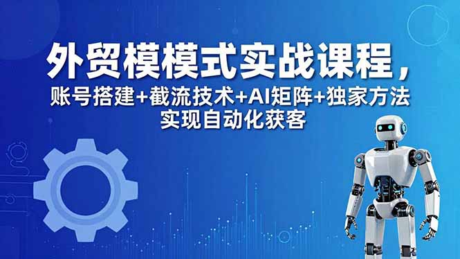 外贸新模式实战课程-更新5月，账号搭建+截流技术+AI矩阵+独家方法实现自动化获客-数码之翼