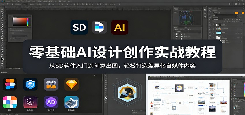 零基础AI设计创作实战教程：从SD软件入门到创意出图，轻松打造差异化自媒体内容-数码之翼