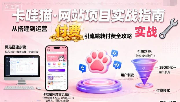 卡哇猫·网站项目，网站搭建与运营以及引流跳转付费-数码之翼