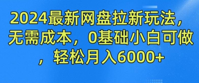 2024最新网盘拉新玩法，无需成本，0基础小白可做，轻松月入6000+【揭秘】-数码之翼