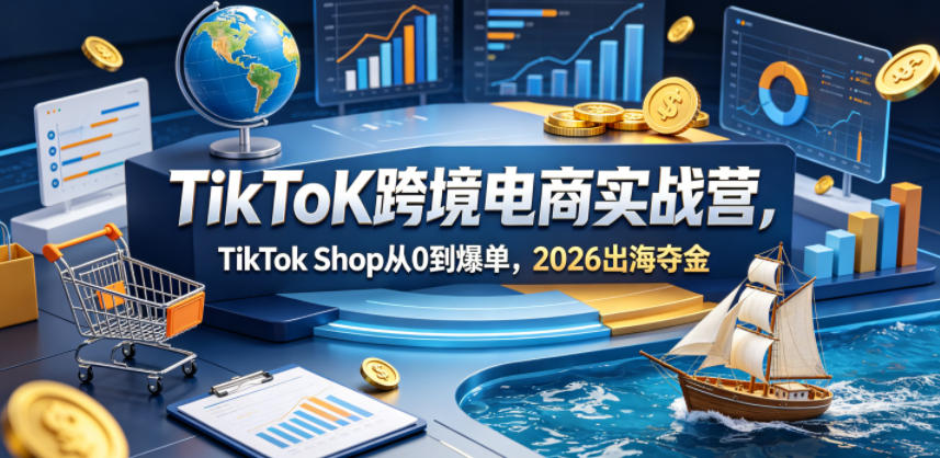 TikToK跨境电商实战营，TikTok Shop从0到爆单，2026出海夺金-数码之翼