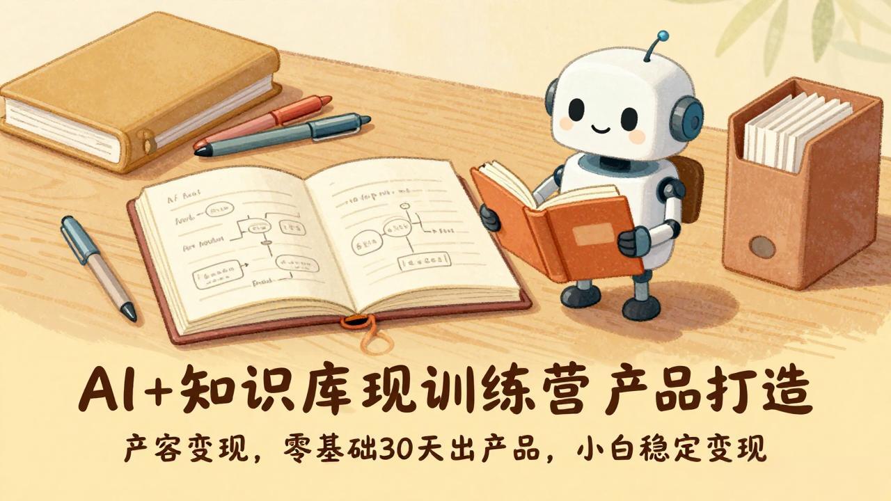 AI+知识库变现训练营,产品打造、内容创作、全平台变现,零基础30天出产品,小白稳定变现-数码之翼