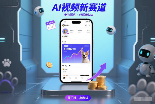 AI视频新赛道,宠物播客仅注册5天涨粉2W,收益非常可观-数码之翼