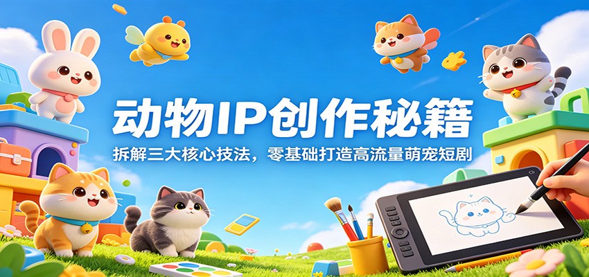 动物IP创作秘籍：拆解三大核心技法，零基础打造高流量萌宠短剧-数码之翼