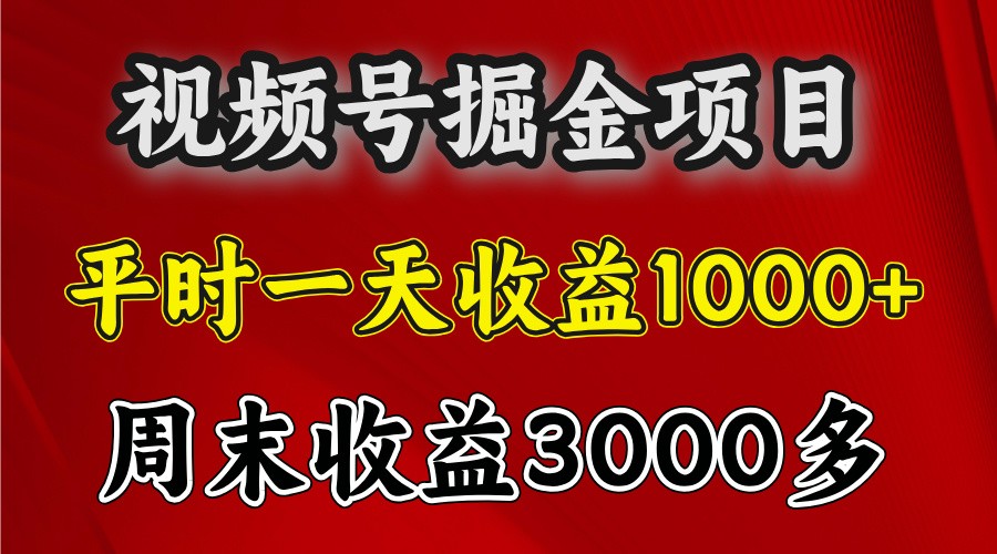 一天收益1000+ 视频号掘金，周末收益会更高些-数码之翼