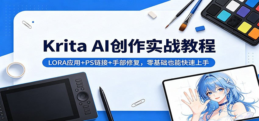 Krita AI创作实战教程：LORA应用+PS链接+手部修复，零基础也能快速上手-数码之翼