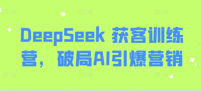 DeepSeek 获客训练营，破局AI引爆营销-数码之翼