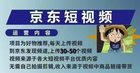 京东短视频带货课，无需自己拍摄剪辑，保姆式教学，两天快速上手-数码之翼