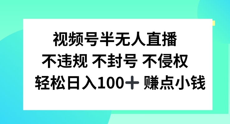 视频号半无人直播，不违规不封号，轻松日入100+【揭秘】-数码之翼