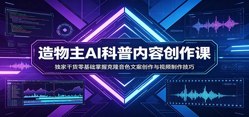 AI科普内容创作课：独家干货零基础掌握克隆音色文案创作与视频制作技巧-数码之翼