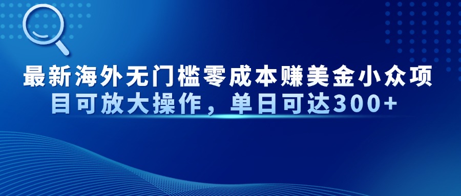 最新海外无门槛零成本赚美金小众项目可放大操作，单日可达300+-数码之翼