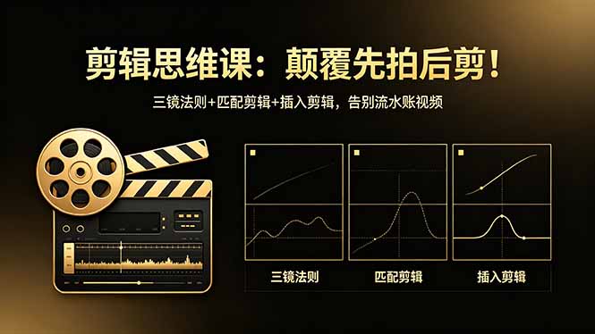 剪辑思维课：颠覆先拍后剪！三镜法则+匹配剪辑+插入剪辑，告别流水账视频-数码之翼