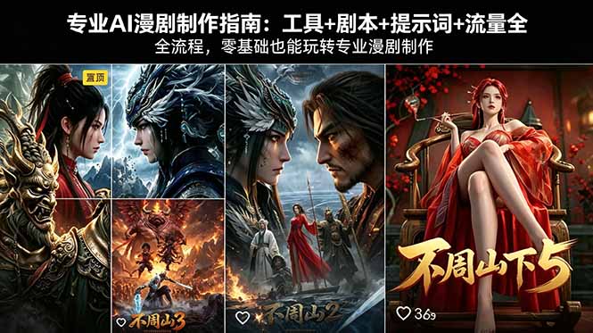 专业AI漫剧制作指南：工具+剧本+提示词+流量全流程，零基础也能玩转专业漫剧制作-数码之翼