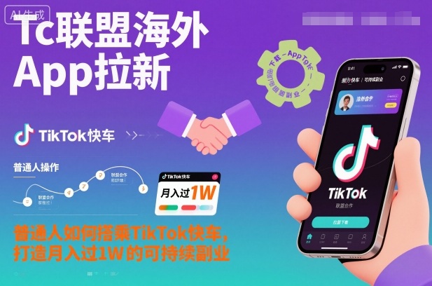Tc联盟海外App拉新：普通人如何搭乘TikTok快车，打造月入过1W的可持续副业-数码之翼