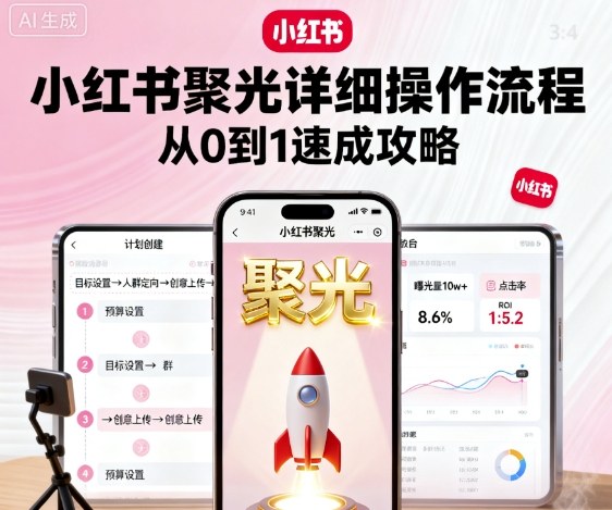 小红书聚光详细操作流程，小红书聚光从0到1速成攻略-数码之翼