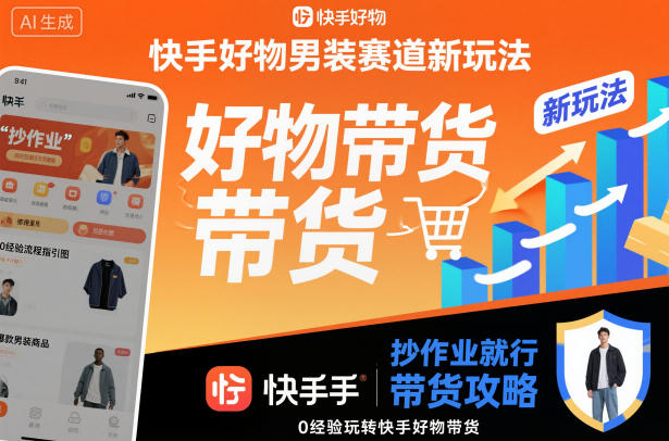 快手好物男装赛道新玩法，抄作业就行，0经验玩转快手好物带货-数码之翼