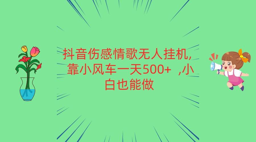 抖音伤感情歌无人挂机 靠小风车一天500+ 小白也能做-数码之翼