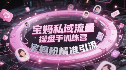 宝妈私域流量操盘手训练营，宝妈粉精准引流-数码之翼