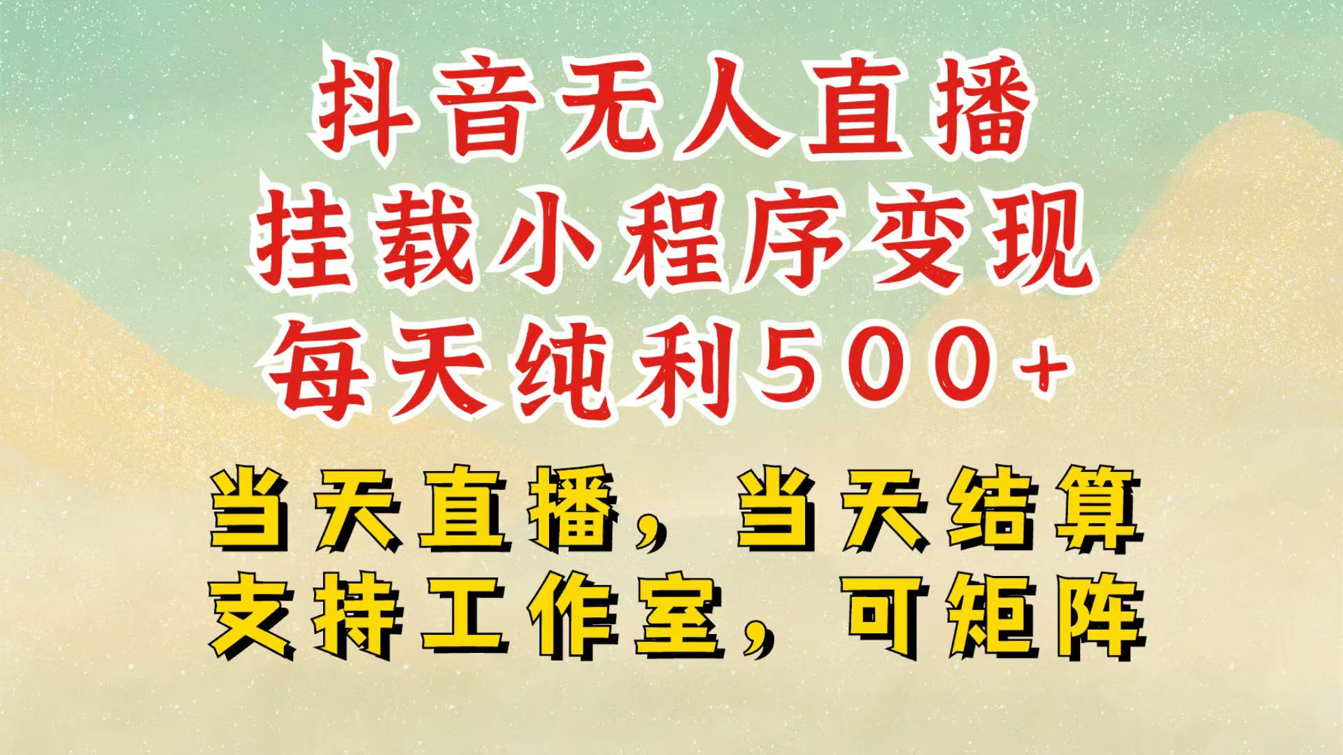 抖音无人挂机项目，轻松日入500+,挂载小程序玩法，不违规不封号，有号的一定挂起来-数码之翼
