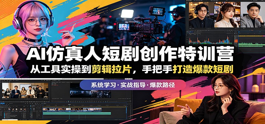 AI仿真人短剧创作特训营：从工具实操到剪辑拉片，手把手打造爆款短剧-数码之翼