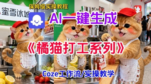Coze扣子工作流一键生成胖橘猫打工短视频，保姆级实操搭建教学-数码之翼