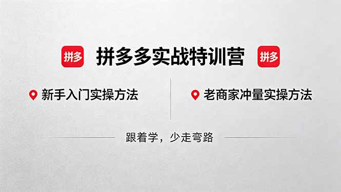 拼多多实战特训营(更新5月3-数码之翼