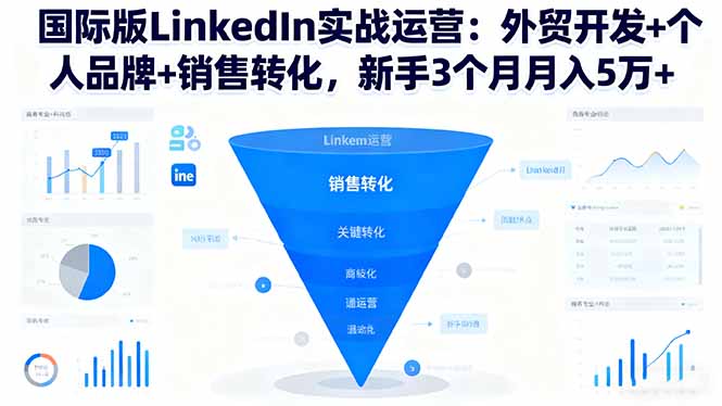 国际版LinkedIn实战运营：外贸开发+个人品牌+销售转化，新手3个月月入5万+-数码之翼