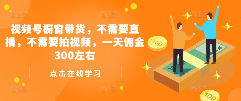 视频号橱窗带货，不需要直播，不需要拍视频，一天佣金300左右-数码之翼
