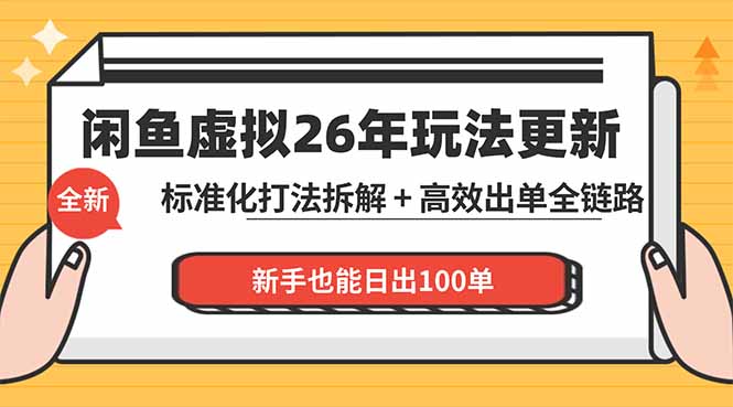 闲鱼虚拟从0到1系统化运营课程：标准化打法拆解 + 高效出单全链路教学，新手也能日出100单-数码之翼