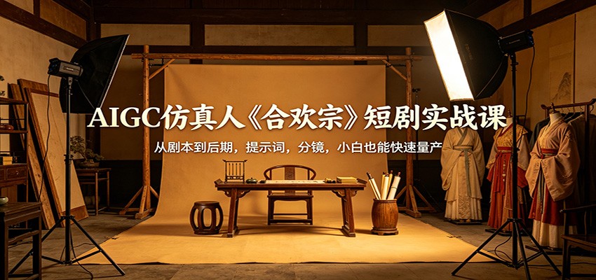 AIGC仿真人《合欢宗》短剧实战课：从剧本到后期，提示词，分镜，小白也能快速量产-数码之翼