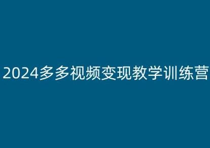 2024多多视频变现教学训练营，新手保姆级教程，适合新手小白-数码之翼