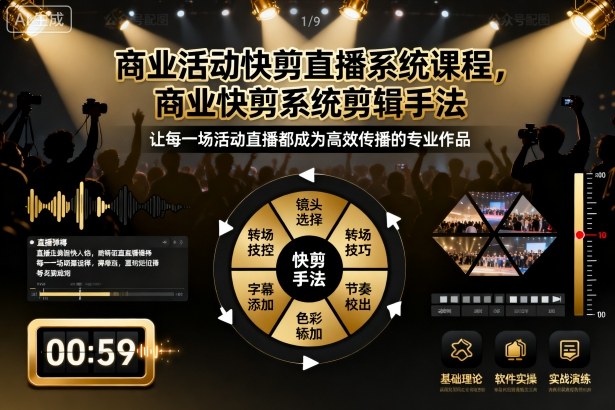 商业活动快剪直播系统课程，商业快剪系统剪辑手法-数码之翼