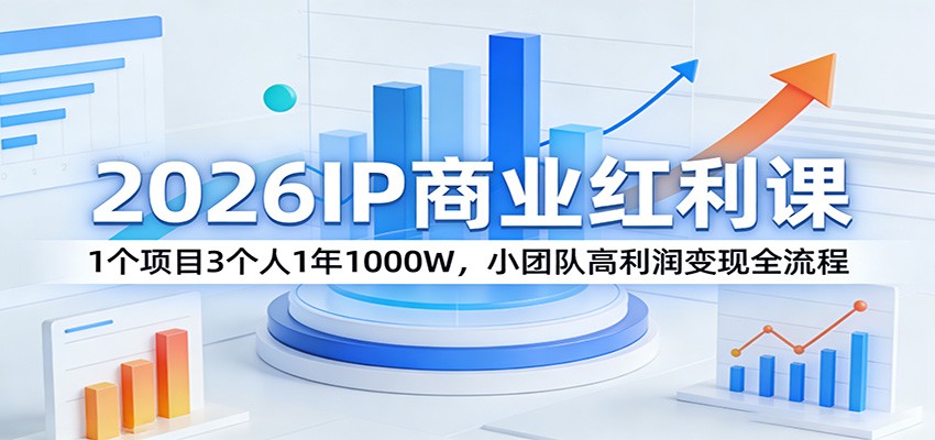 2026IP商业红利课：1个项目3个人1年1000W，小团队高利润变现全流程-数码之翼