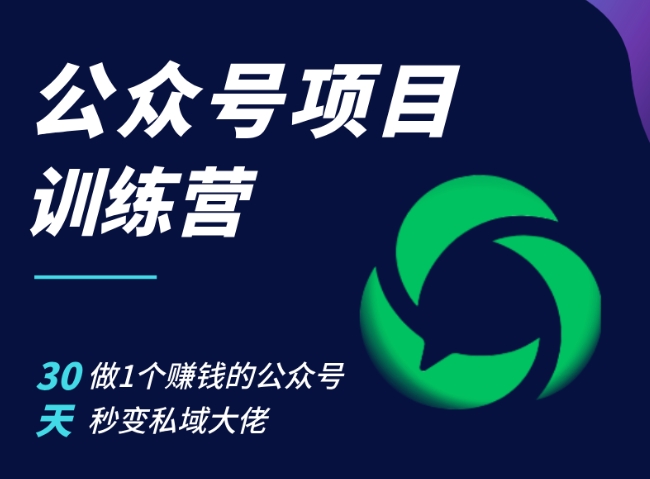 公众号项目训练营，30天做1个赚钱的公众号，秒变私域大佬-数码之翼