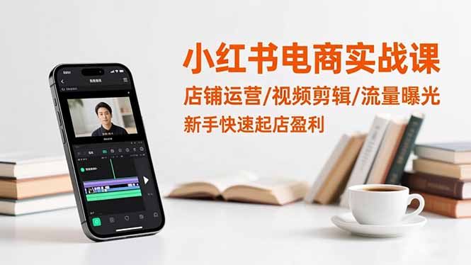 小红书电商实战课：店铺运营/视频剪辑/流量曝光，新手快速起店盈利-数码之翼