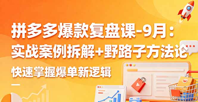 拼多多爆款复盘课-9月：实战案例拆解+野路子方法论，快速掌握爆单新逻辑-数码之翼