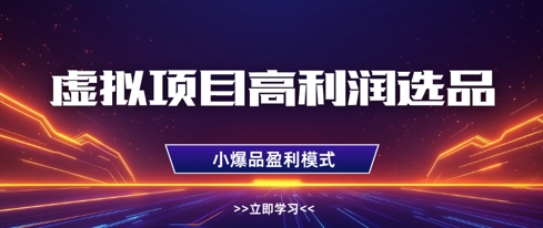 虚拟项目高利润选品方法，做好单店利润1W+，可多店倍增利润-数码之翼