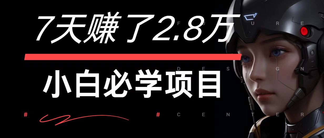 7天赚了2.8万！每单利润最少500+，轻松月入7万+小白有手就行-数码之翼